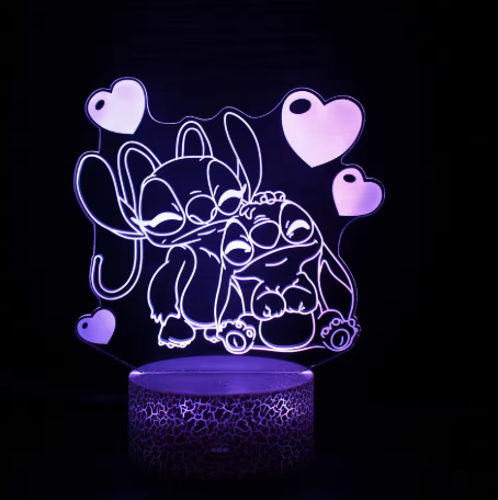 Lampa Stitch & Lilo 3D cu telecomandă