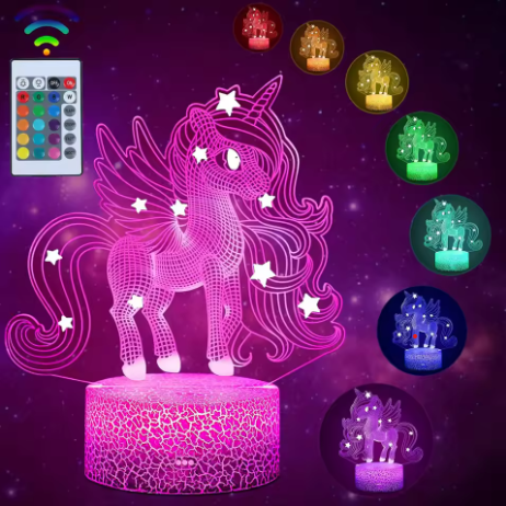 Lampa LED Unicorn cu telecomandă